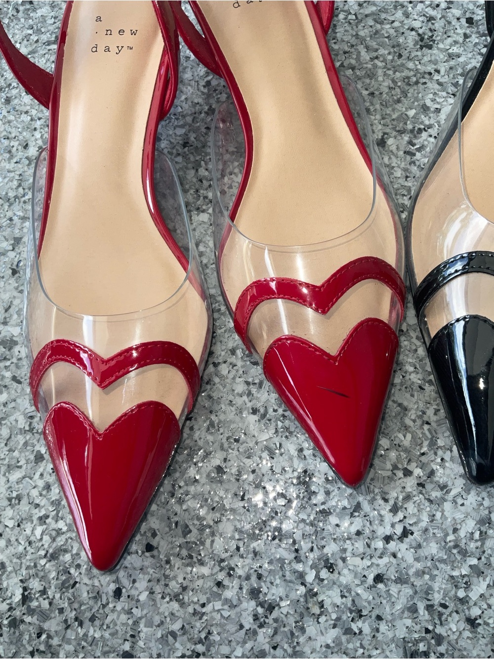 a new day Red and Black Pointed Slingback Kitten Heels - Picture 3 of 5